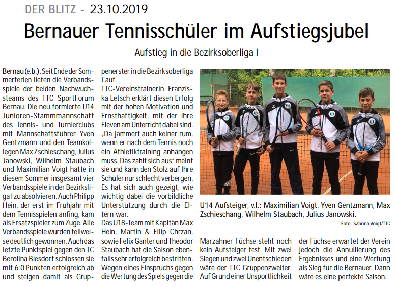 U14 Aufstieg im Barnimer Blitz